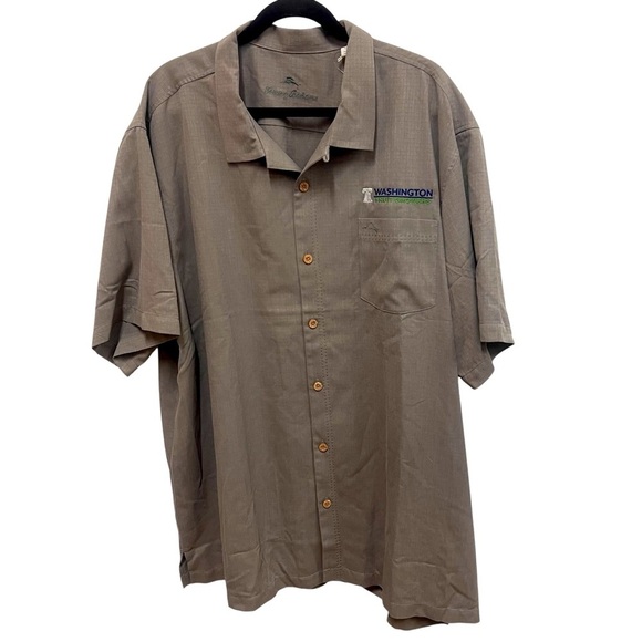 NWT Tommy Bahama Coastal Breeze Check Dockside Grey Island Zone Button Down 3XLT - Picture 1 of 12